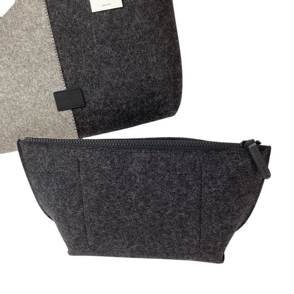 GRAF LANTZ NWT Color Block Tote Bag Merino Wool Leather Purse Matching Pouch - Picture 8 of 15